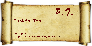 Puskás Tea névjegykártya